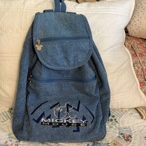 EUC  Disney Denim Backpack w/3 Rain Ponchos